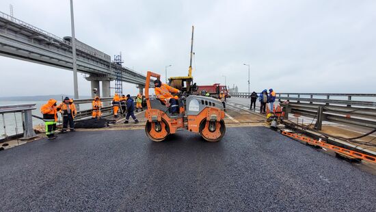 Russia Crimean Bridge Accident Restoration