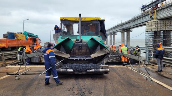 Russia Crimean Bridge Accident Restoration