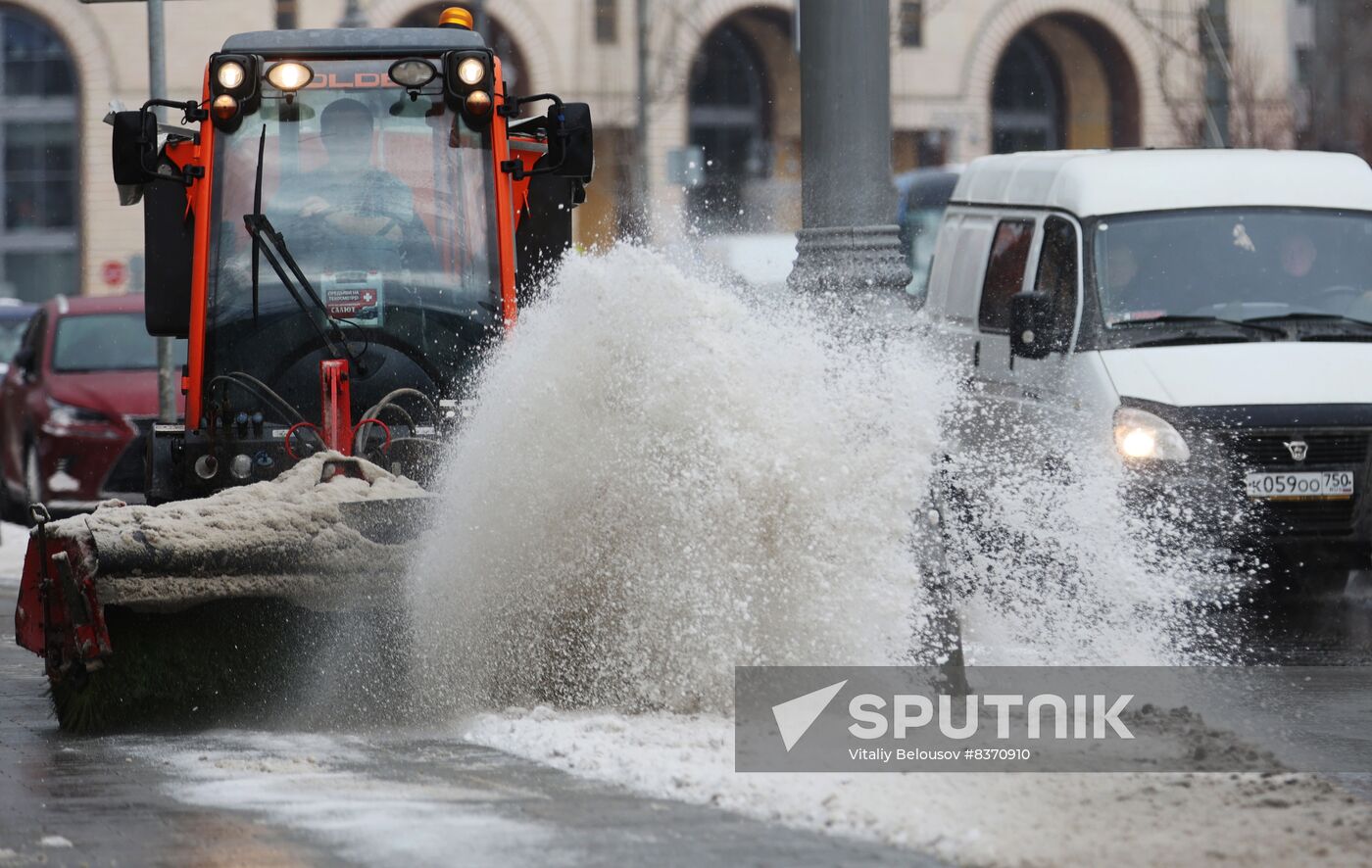 Snowfall in Moscow