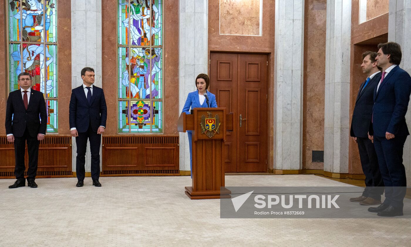 Moldova New Government Swearing-in Ceremony