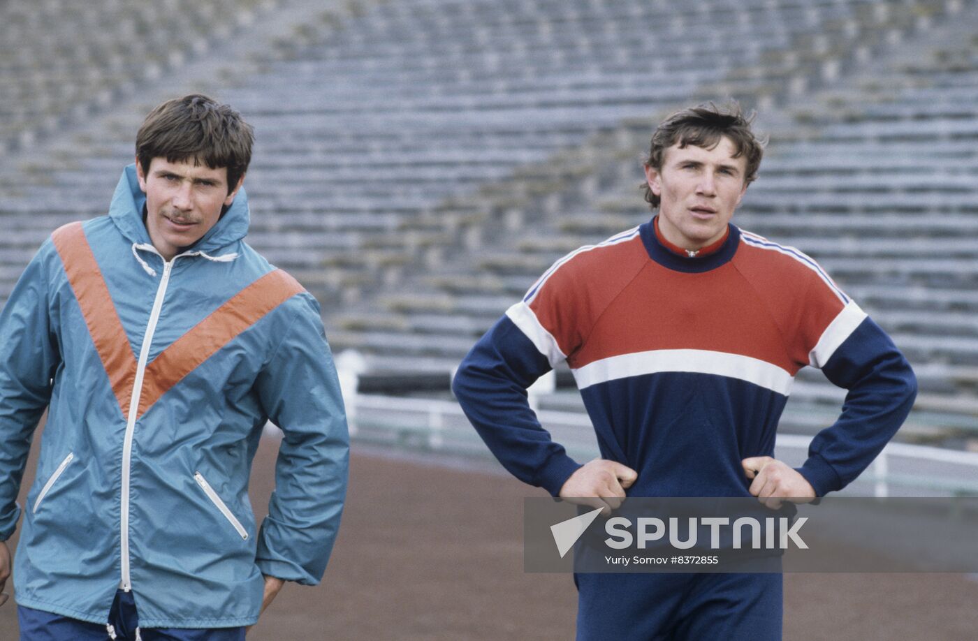 Soviet track and field athletes Sergei Bubka and Vasily Bubka