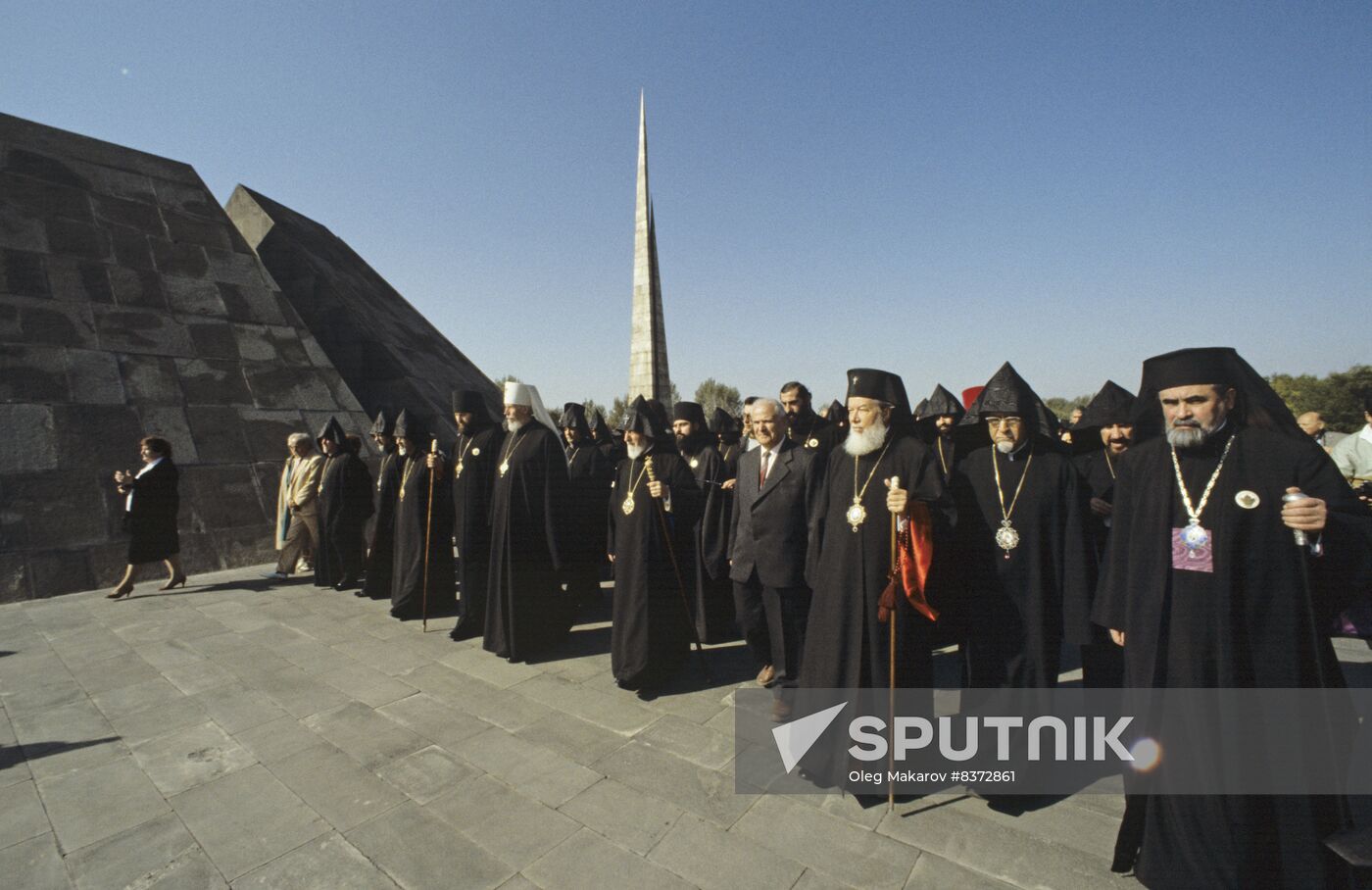 Pilgrims and guests who came to Etchmiadzin for Feast of Concentration visit Tsitsernakaberd