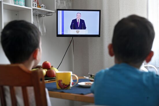 Russia Putin Federal Assembly Address Broadcast