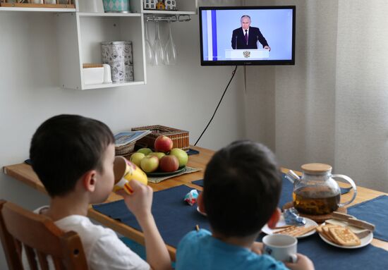 Russia Putin Federal Assembly Address Broadcast