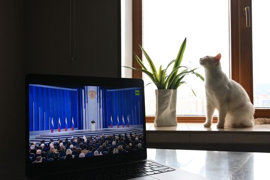 Russia Putin Federal Assembly Address Broadcast