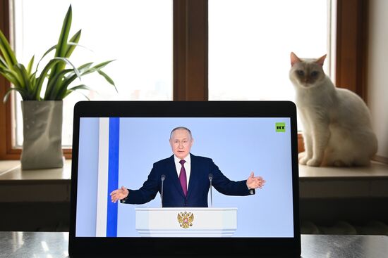 Russia Putin Federal Assembly Address Broadcast