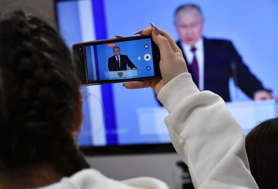 Russia Putin Federal Assembly Address Broadcast
