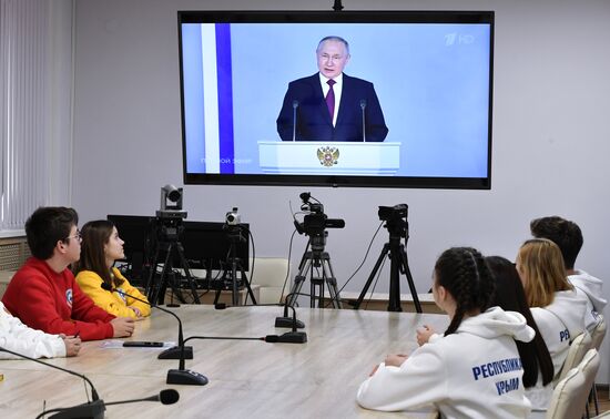 Russia Putin Federal Assembly Address Broadcast