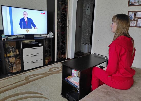 Russia Putin Federal Assembly Address Broadcast