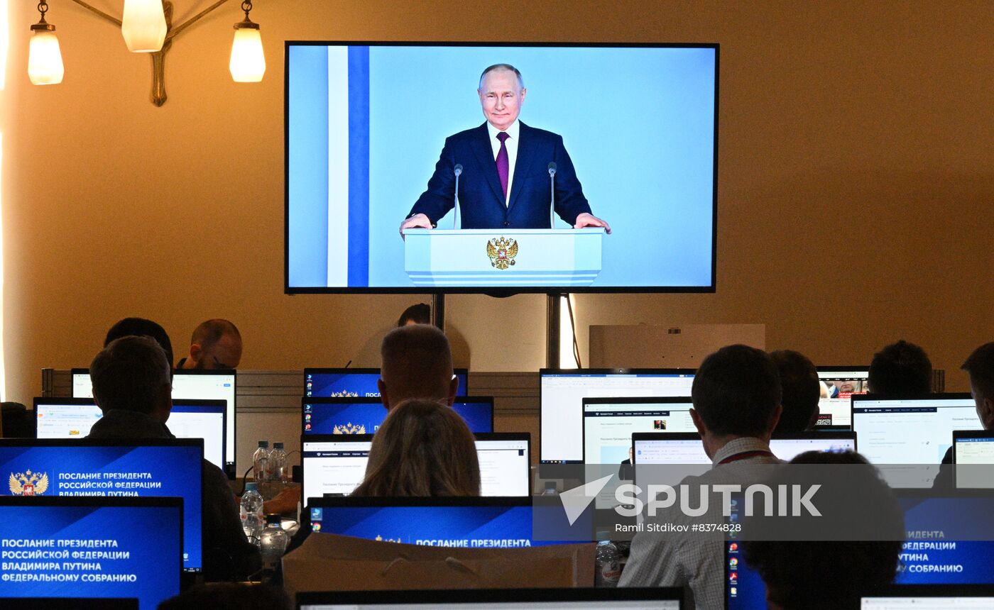 Russia Putin Federal Assembly Address Broadcast