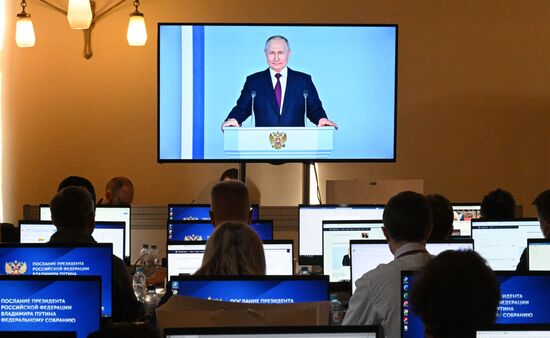 Russia Putin Federal Assembly Address Broadcast