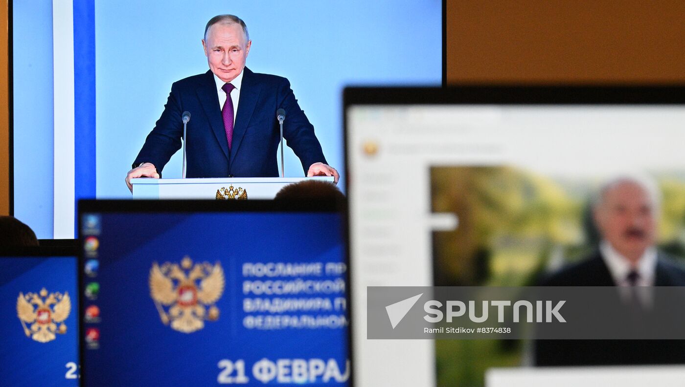 Russia Putin Federal Assembly Address Broadcast