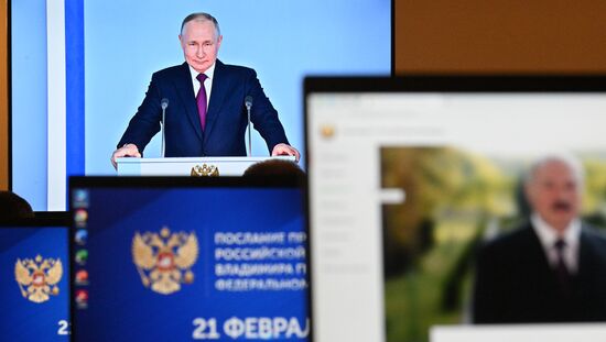 Russia Putin Federal Assembly Address Broadcast