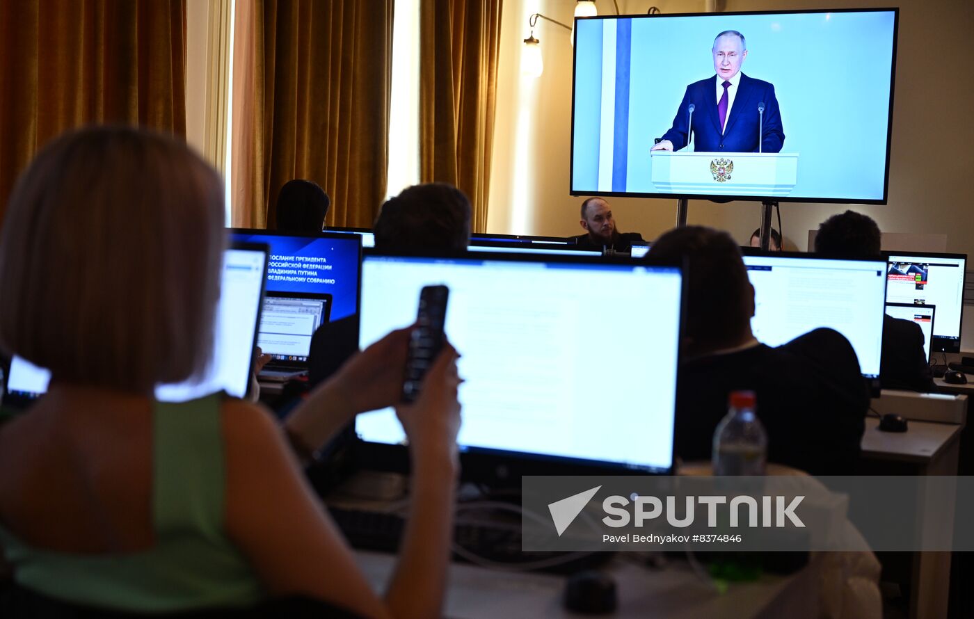 Russia Putin Federal Assembly Address Broadcast
