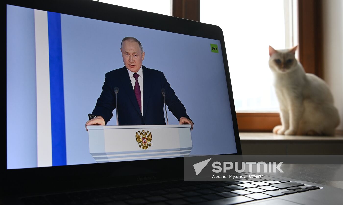 Russia Putin Federal Assembly Address Broadcast