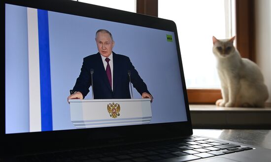 Russia Putin Federal Assembly Address Broadcast