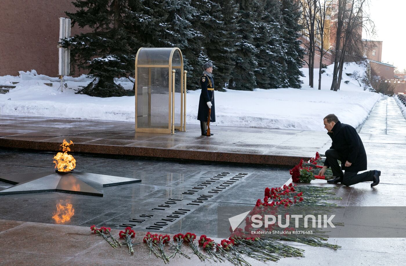 Russia Medvedev Fatherland Defender Day