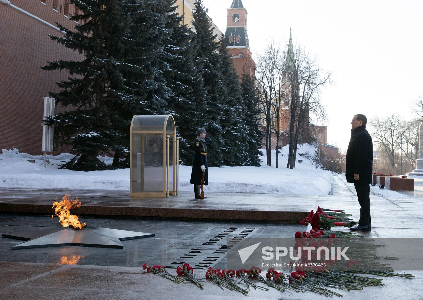 Russia Medvedev Fatherland Defender Day