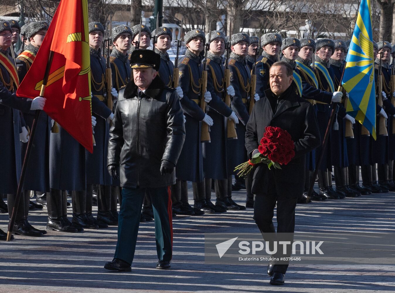 Russia Medvedev Fatherland Defender Day