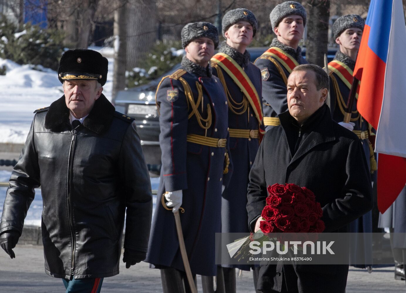 Russia Medvedev Fatherland Defender Day