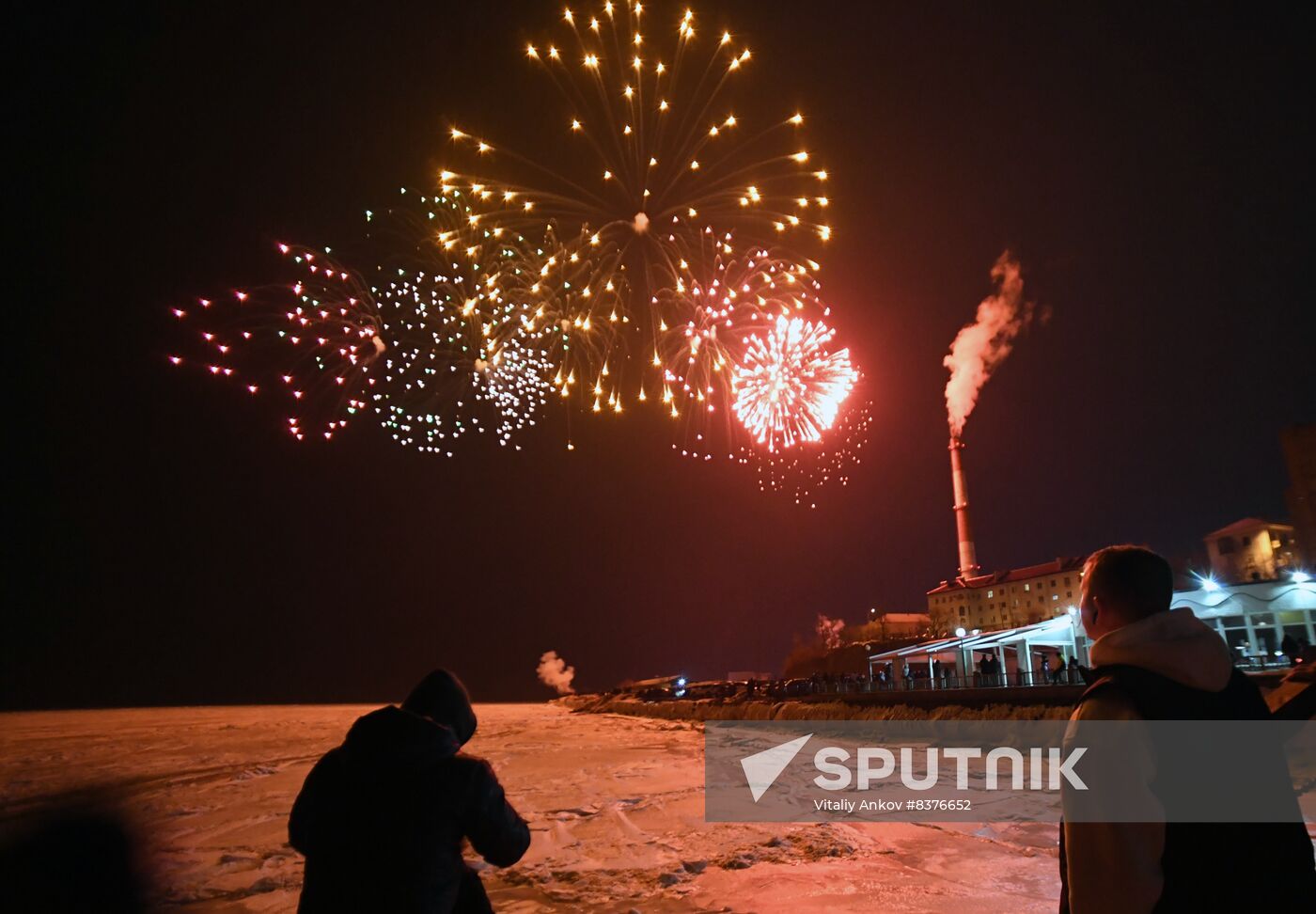 Russia Fatherland Defender Day Fireworks