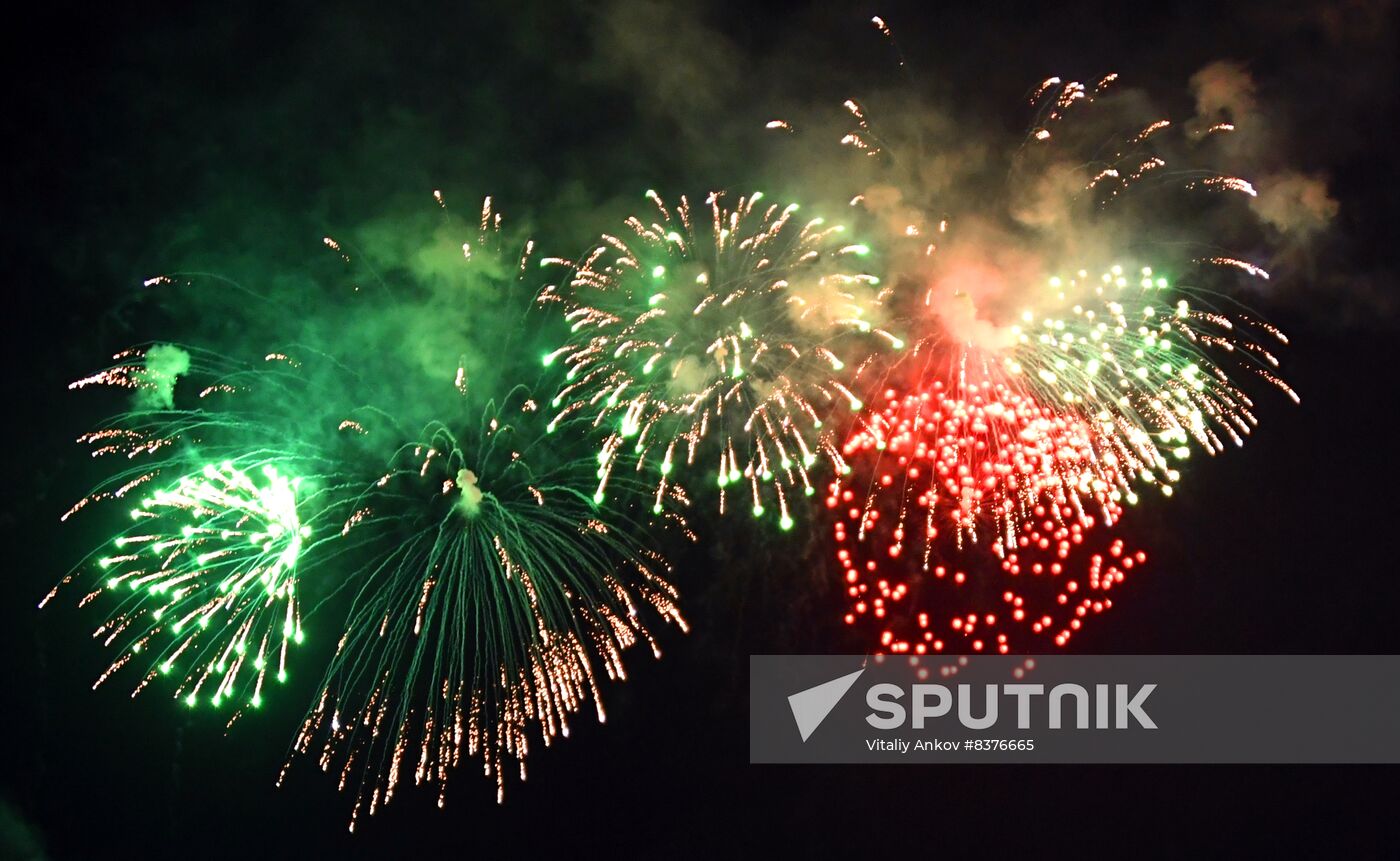 Russia Fatherland Defender Day Fireworks