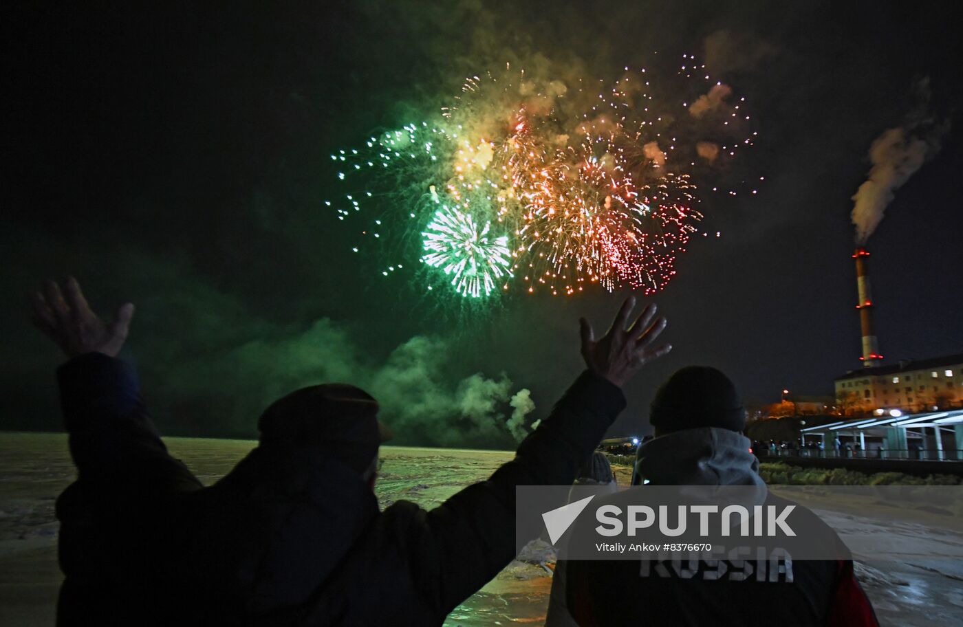 Russia Fatherland Defender Day Fireworks