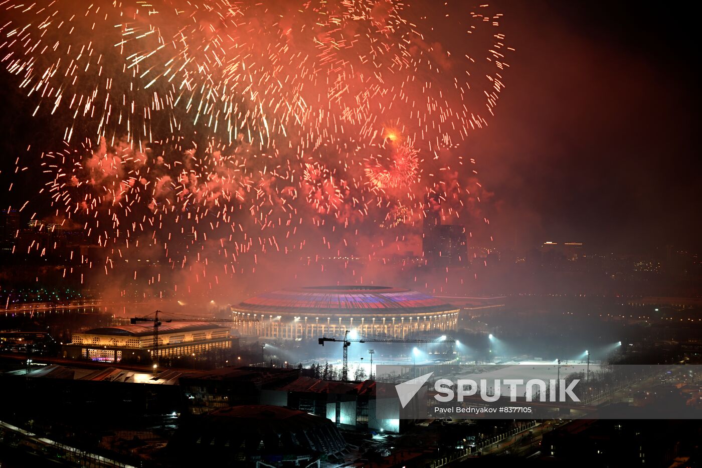 Russia Fatherland Defender Day Fireworks