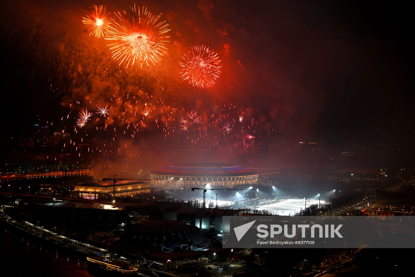 Russia Fatherland Defender Day Fireworks