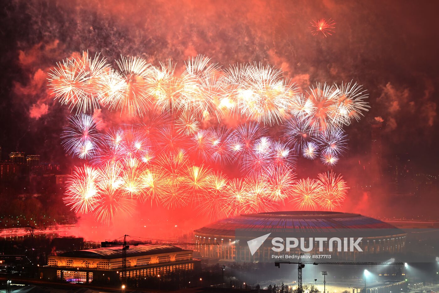 Russia Fatherland Defender Day Fireworks