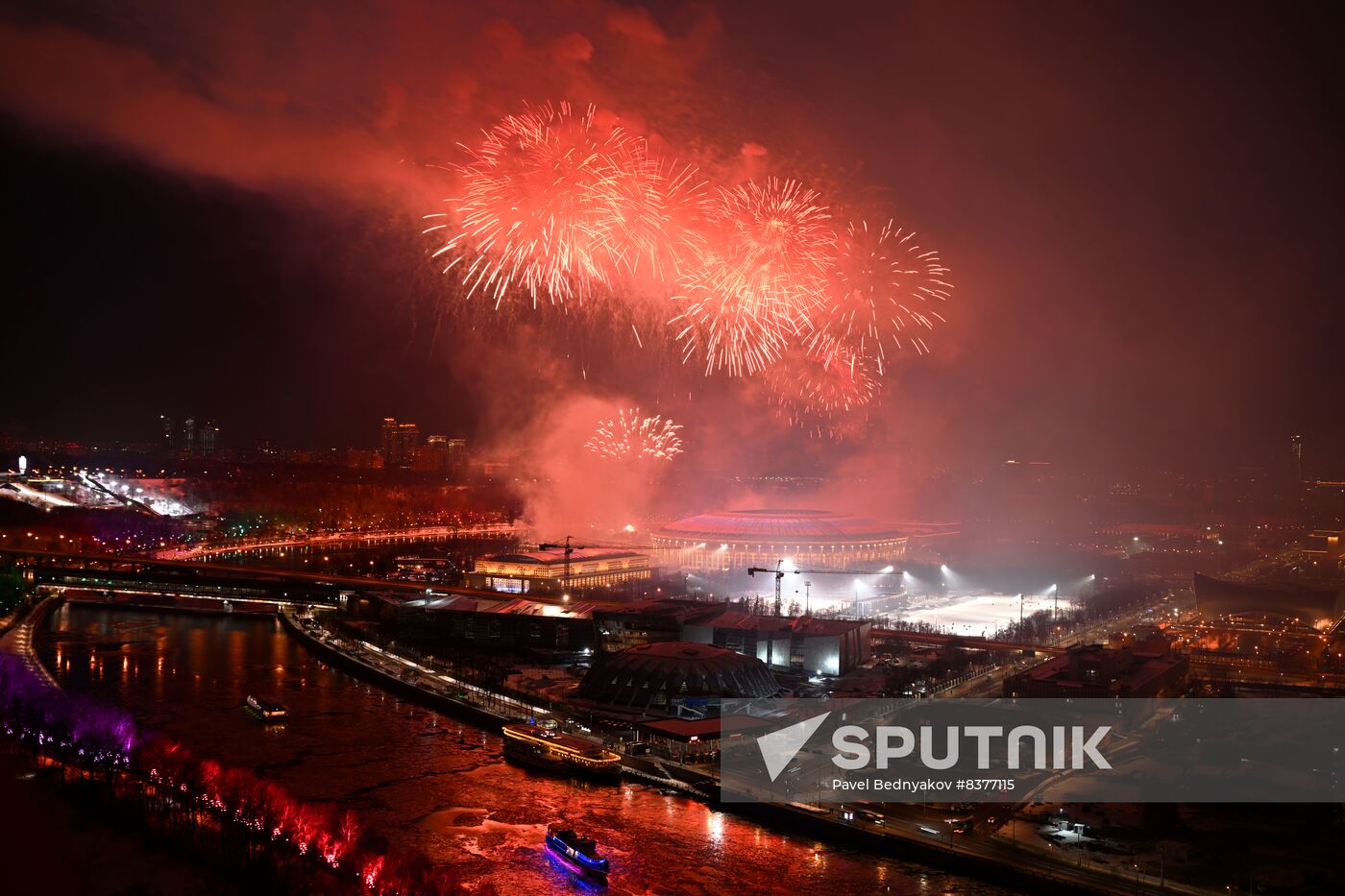 Russia Fatherland Defender Day Fireworks