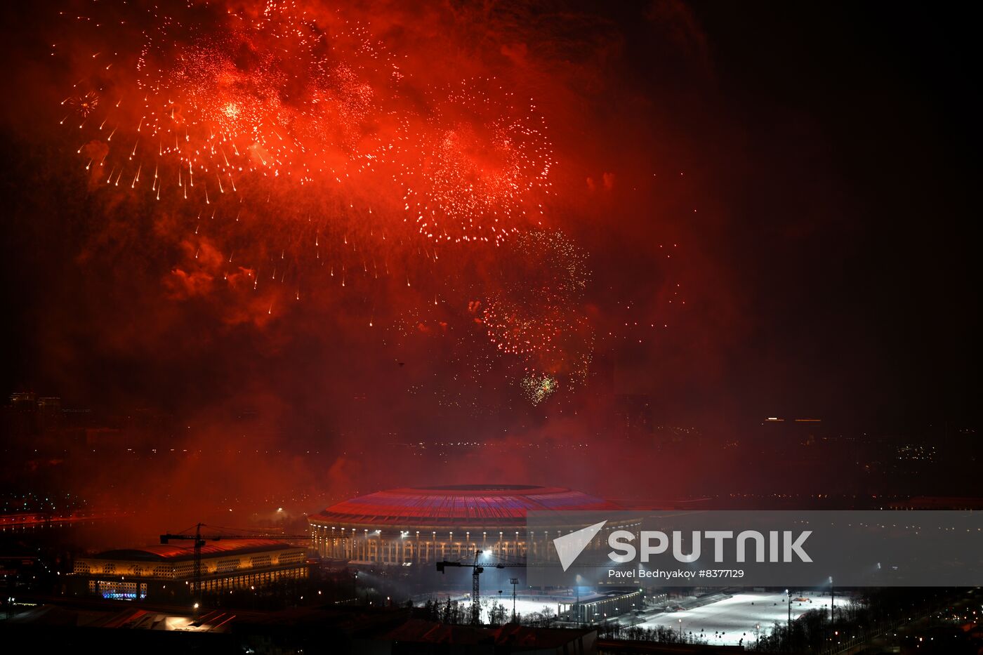 Russia Fatherland Defender Day Fireworks