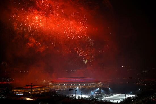 Russia Fatherland Defender Day Fireworks