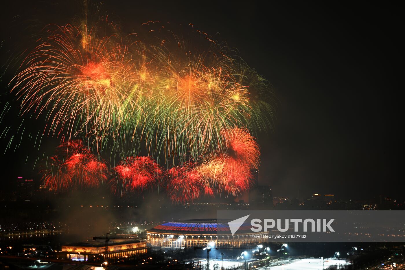 Russia Fatherland Defender Day Fireworks