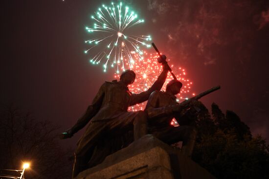 Russia Fatherland Defender Day Fireworks
