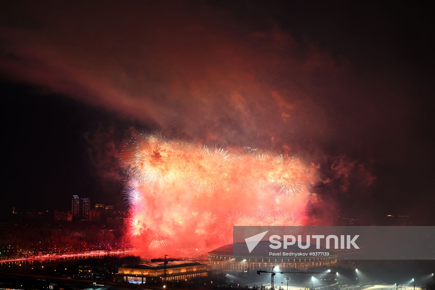 Russia Fatherland Defender Day Fireworks