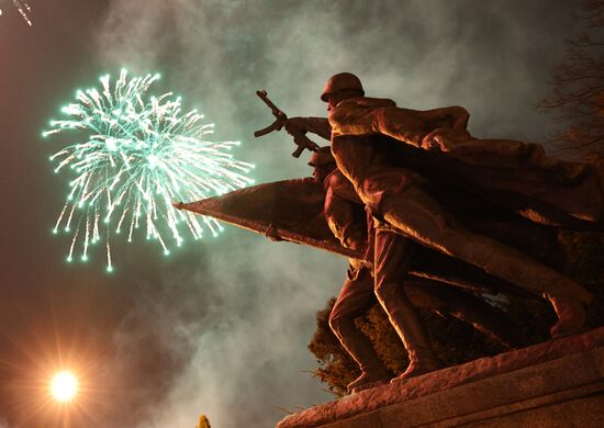 Russia Fatherland Defender Day Fireworks