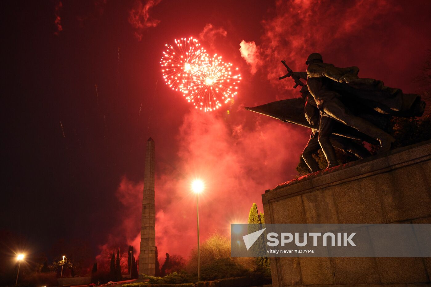 Russia Fatherland Defender Day Fireworks