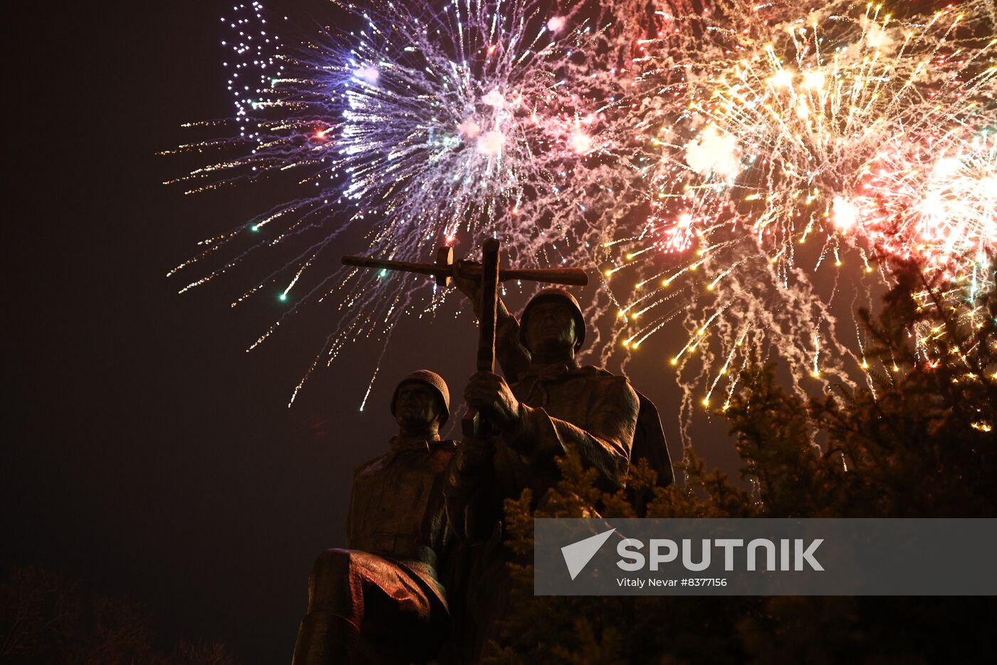 Russia Fatherland Defender Day Fireworks