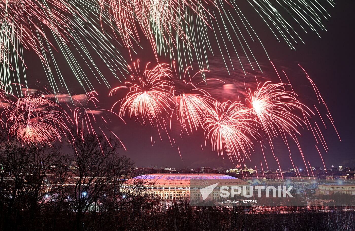 Russia Fatherland Defender Day Fireworks