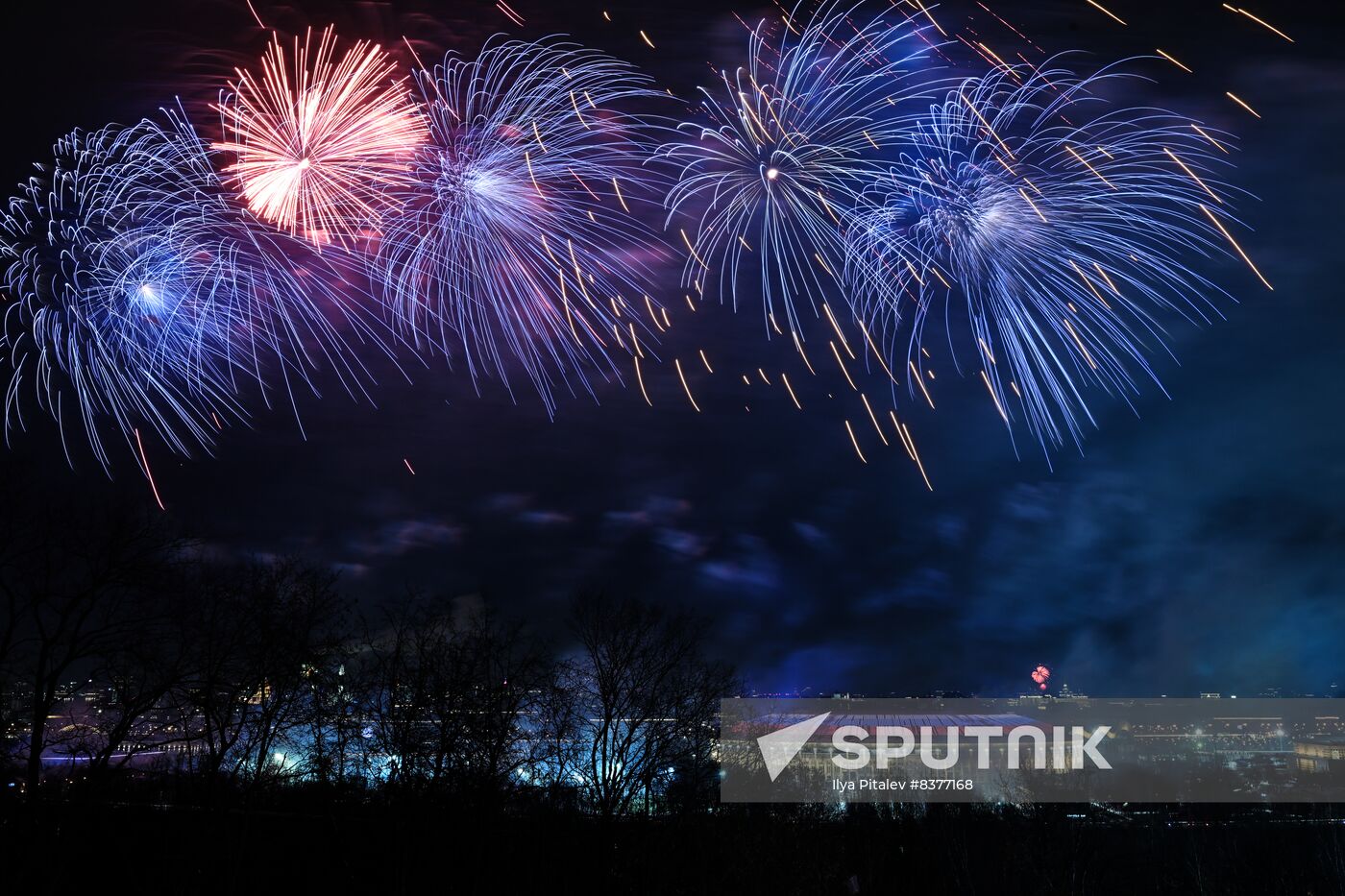 Russia Fatherland Defender Day Fireworks