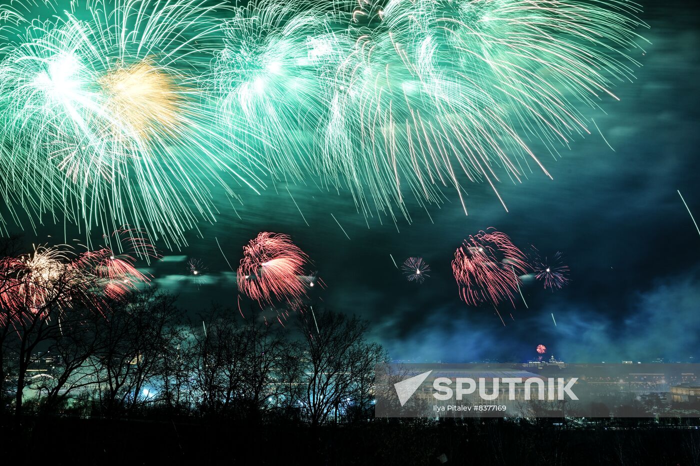 Russia Fatherland Defender Day Fireworks