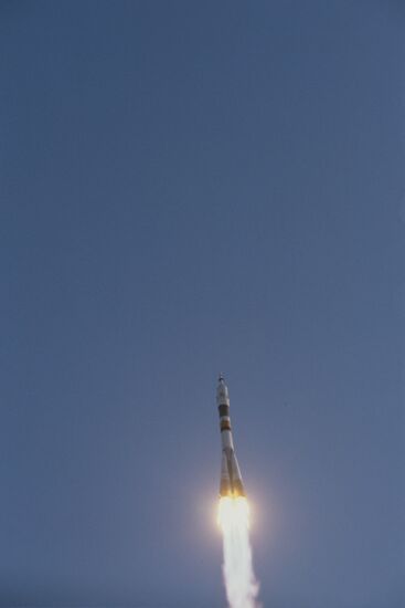 Soyuz T-11 spacecraft launch