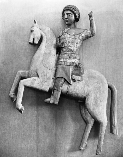 15th century wooden sculpture of Saint George Victorious