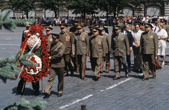 Minister of People's Defense of People's Republic of Bulgaria Dobri Dzhurov visits USSR