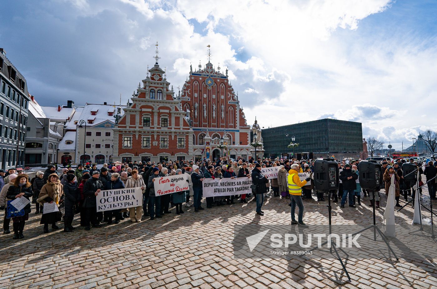 Latvia Russian Poet Monument Dismantling