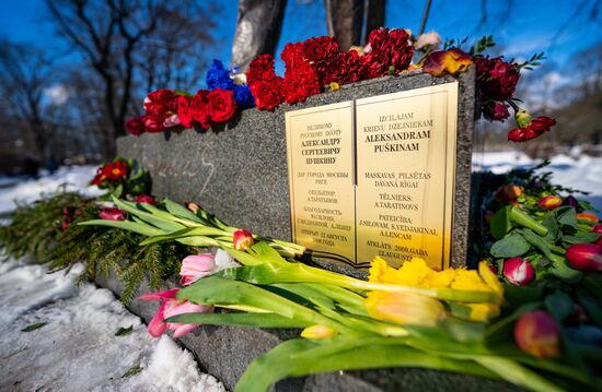 Latvia Russian Poet Monument Dismantling