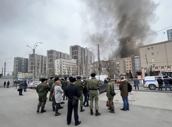 Russia Security Services Building Fire