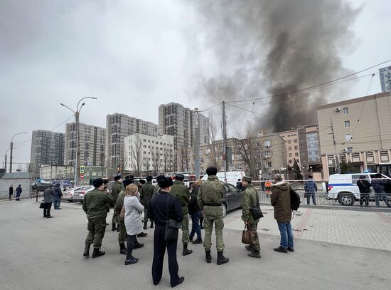 Russia Security Services Building Fire