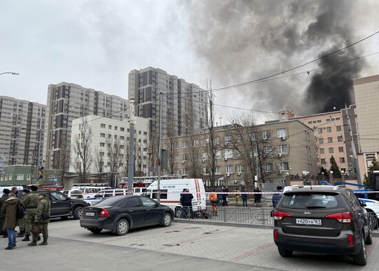 Russia Security Services Building Fire